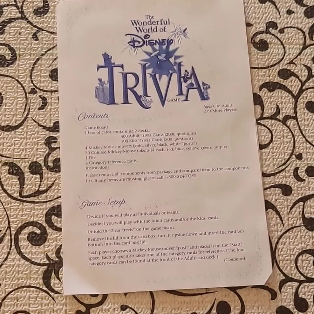 Disney Trivia Game Tin
